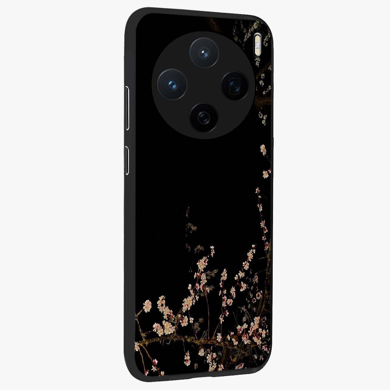 Petal Moon Light With Custom Name Glass Case upright view showcasing elegant floral moon artwork with personalized aesthetic.