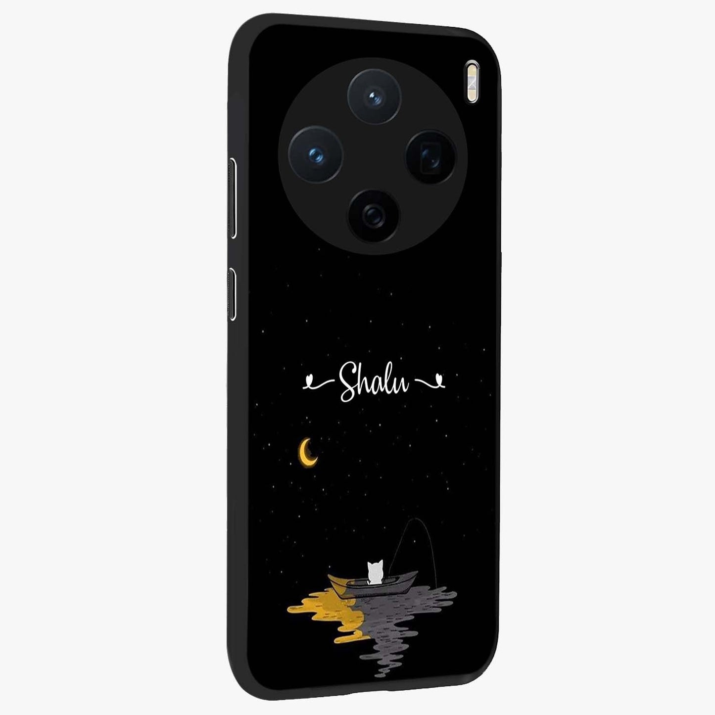 Silent Night Row Glass Case upright view showcasing tranquil night artwork with serene landscape theme.