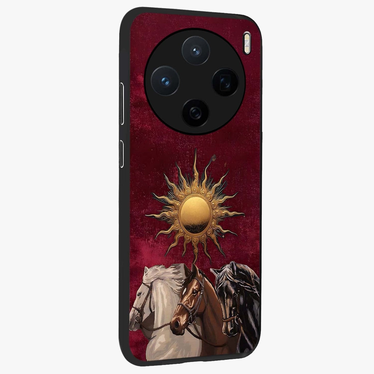 Solar Riders Glass Case upright view showcasing energetic rider artwork with bold adventure theme.