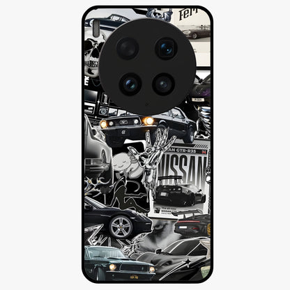 Aesthetic Dark Love Glass Case showing flat back view with dark romantic artwork and glossy glass finish.