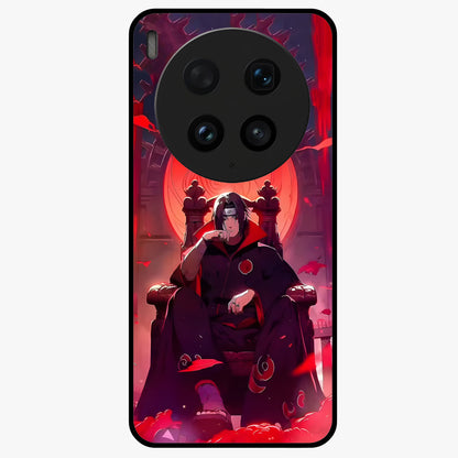 Blood Moon Sovereign Glass Case showing flat back view with mystical blood moon artwork and glossy glass finish.