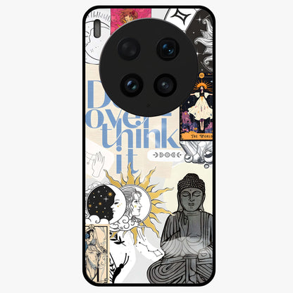 Ethereal Thoughts Glass Case showing flat back view with dreamy artistic artwork and glossy glass finish.