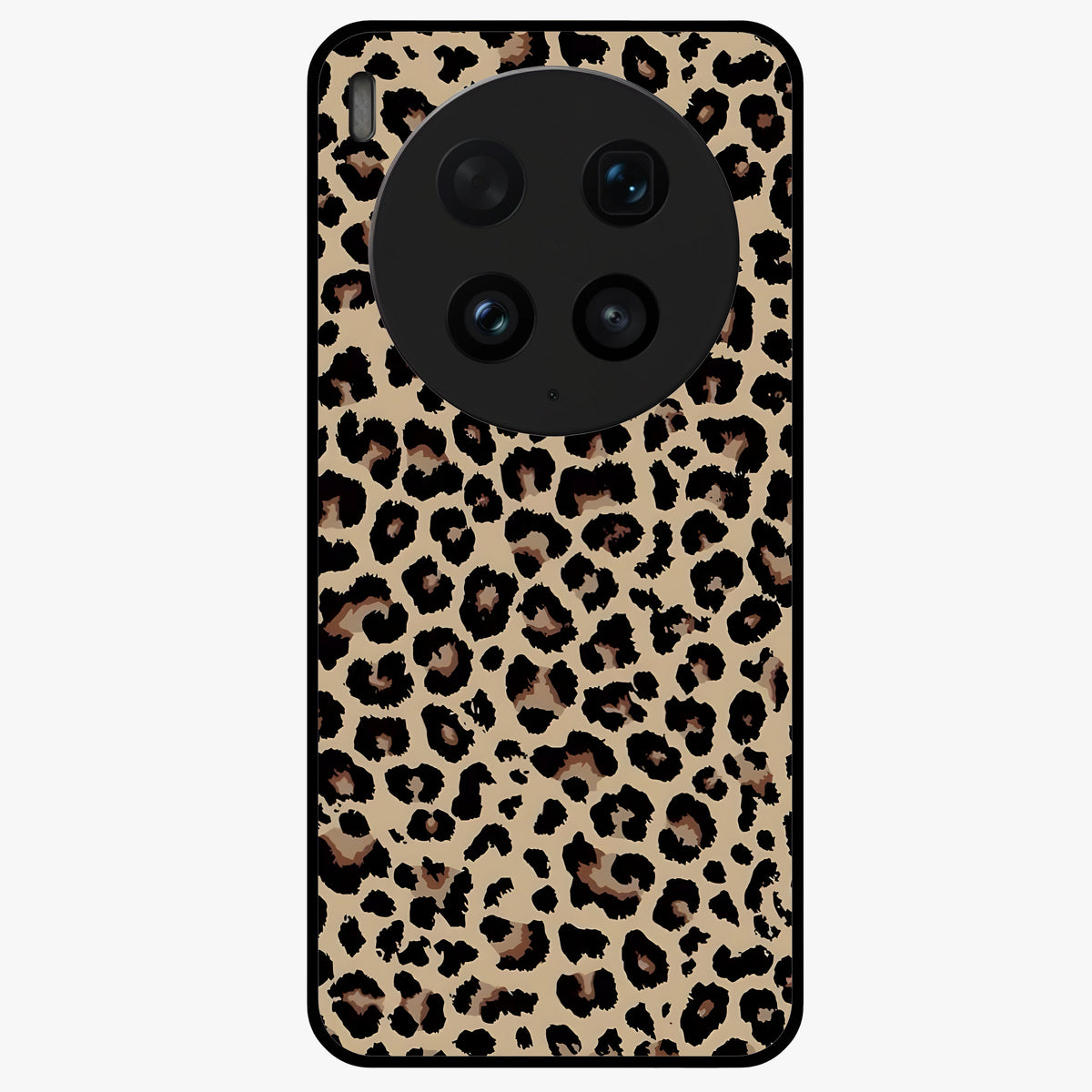 Savage Chic Pattern Glass Case showing flat back view with stylish patterned artwork and glossy glass finish.