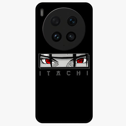 Scarlet Gaze Dominance Glass Case showing flat back view with striking red themed artwork and glossy glass finish.