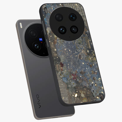 Aesthetic Astrolophia Glass Case displayed in angled mockup highlighting artistic aesthetic elements and smooth glass surface.