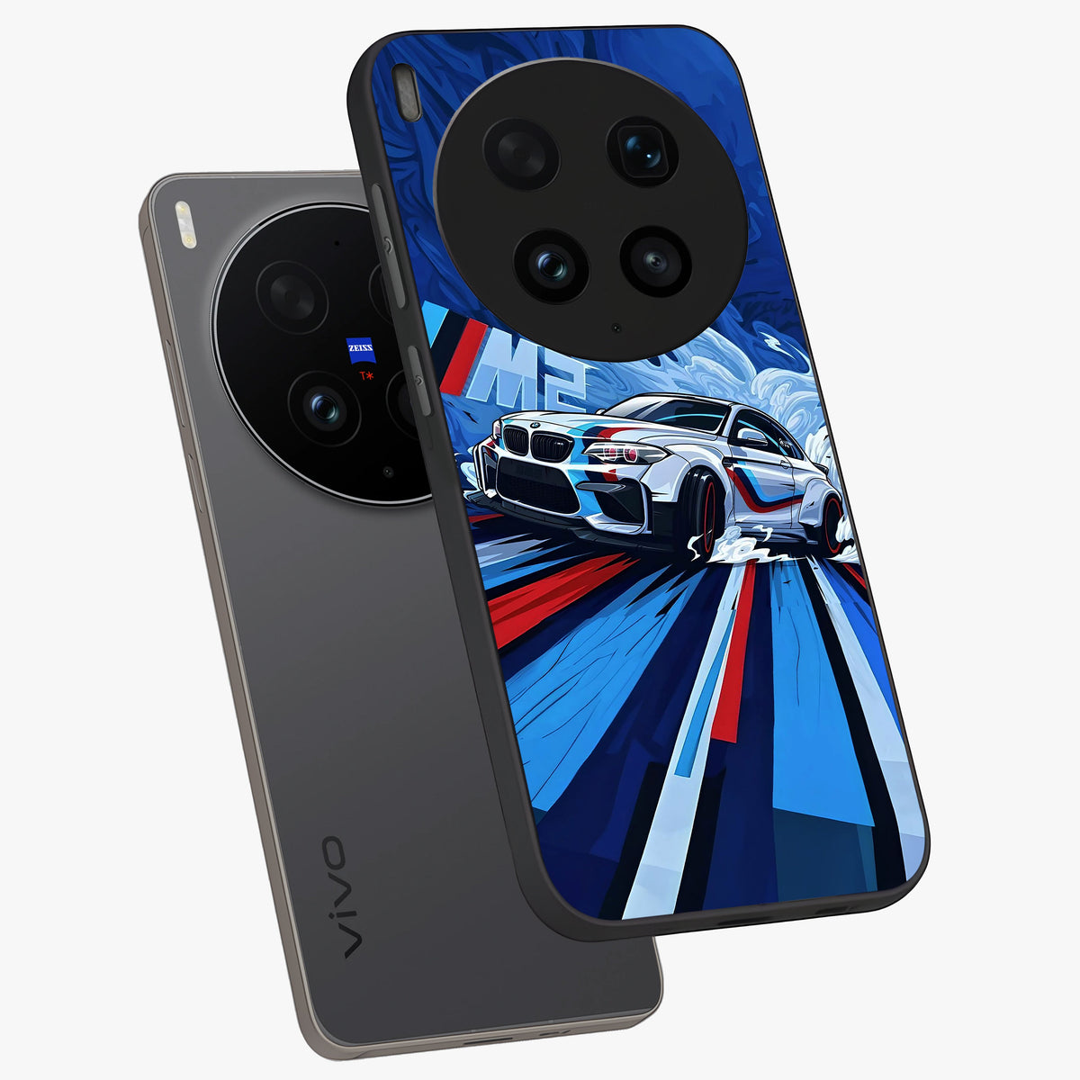 Drift Power Rush Glass Case displayed in angled mockup highlighting powerful drift car design with sporty aesthetic style.