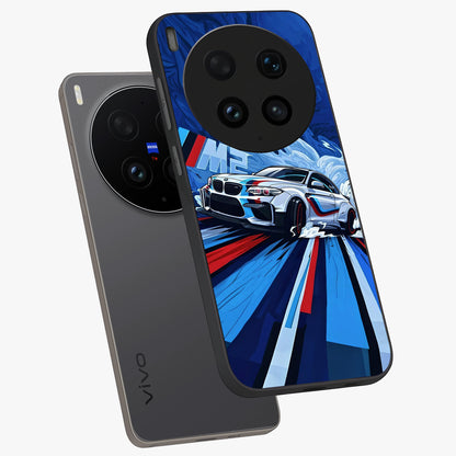 Drift Power Rush Glass Case displayed in angled mockup highlighting powerful drift car design with sporty aesthetic style.
