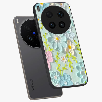 Frosted Petal Garden Glass Case displayed in angled mockup highlighting delicate flower petal design with calm garden aesthetic.