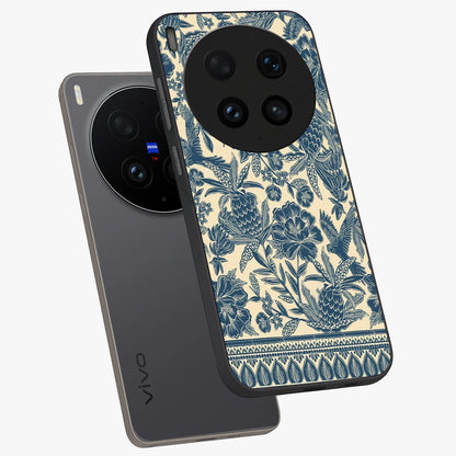 Heirloom Wild Bloom Glass Case displayed in angled mockup highlighting botanical bloom design with classic aesthetic style.