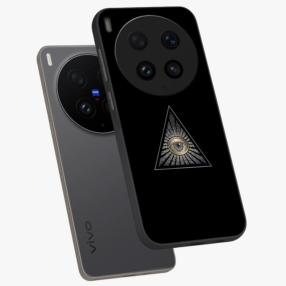 Illuminati Evil Glass Case displayed in angled mockup highlighting dark occult inspired design with bold aesthetic style.