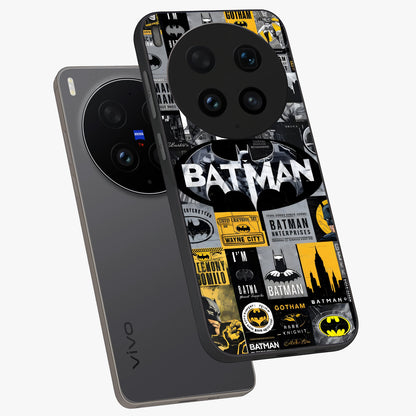 Knight Gotham Rise Glass Case displayed in angled mockup highlighting powerful knight silhouette design with dramatic aesthetic.
