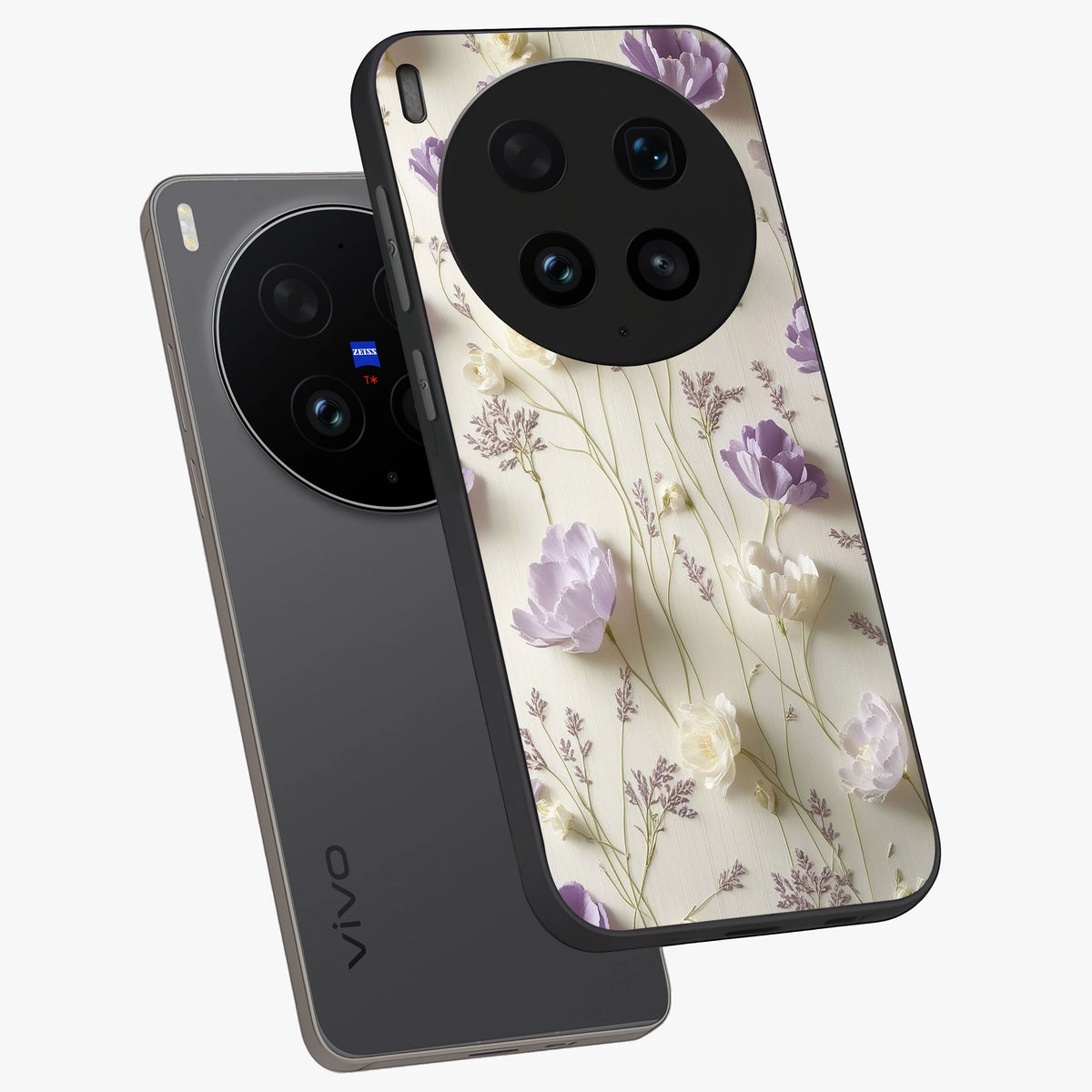 Lilac Breeze Harmony Glass Case displayed in angled mockup highlighting calm lilac breeze design with soothing aesthetic style.