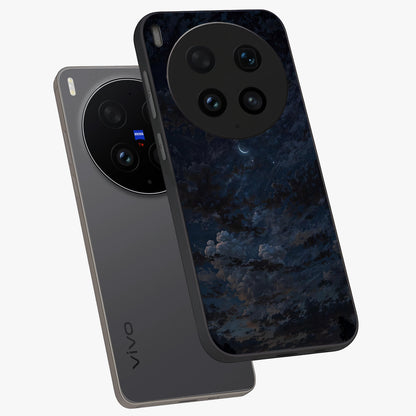 Lunar Veil Silence Glass Case displayed in angled mockup highlighting soft lunar design with peaceful celestial aesthetic.