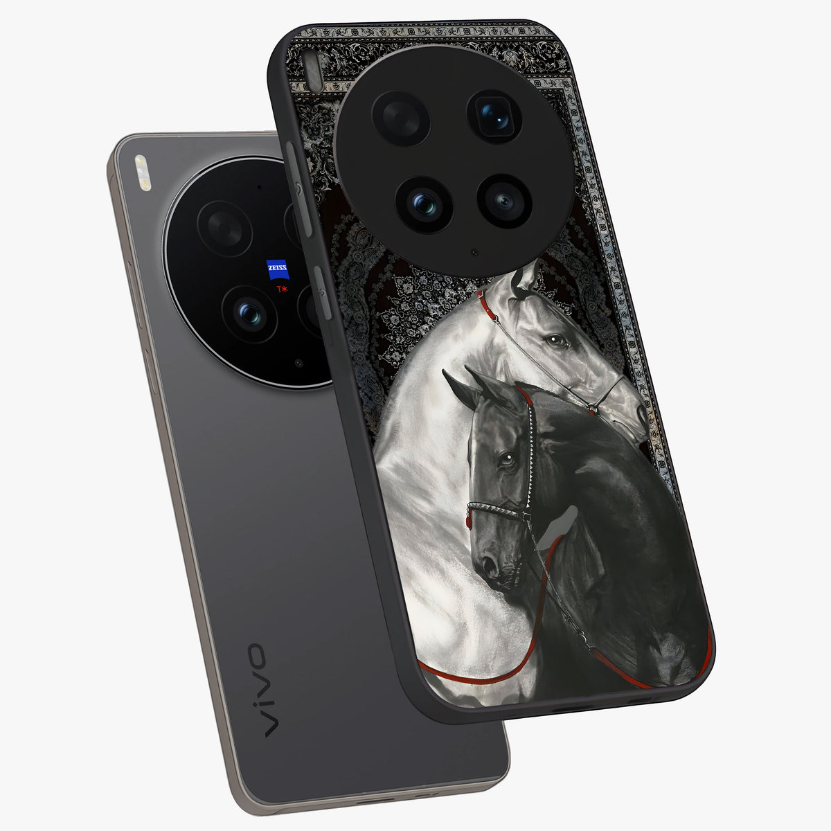 Majestic Ride Legacy Glass Case displayed in angled mockup highlighting sleek vehicle design with bold racing aesthetic.