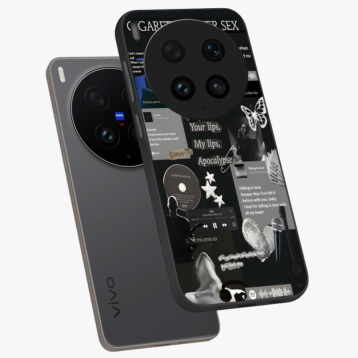 Midnight Love Echo Glass Case displayed in angled mockup highlighting elegant love inspired design with deep aesthetic style.