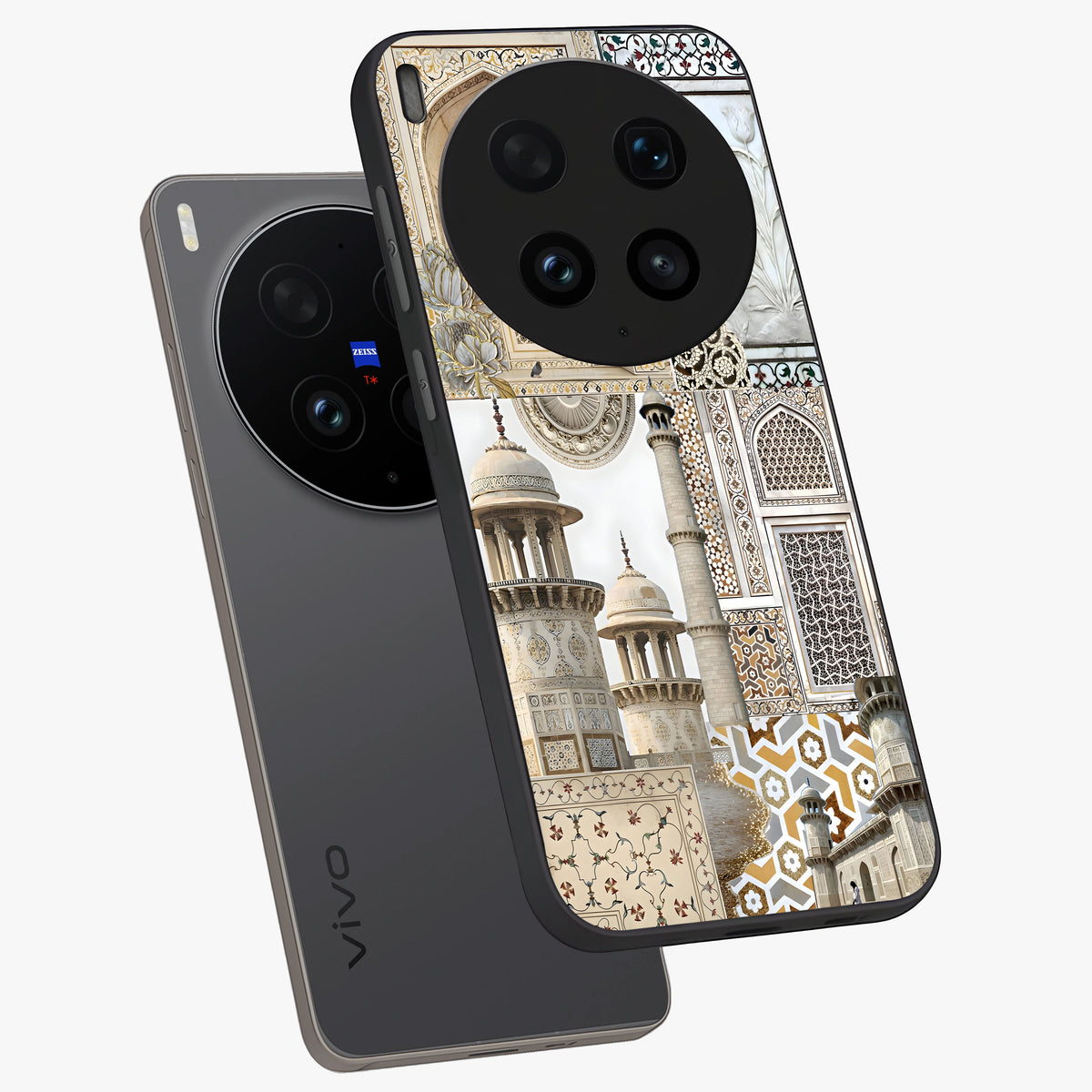 Mughal Marble Legacy Glass Case displayed in angled mockup highlighting elegant heritage marble artwork with royal aesthetic.