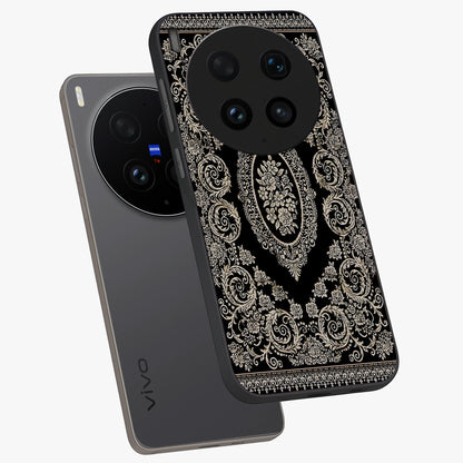 Noir Bloom Elegance Glass Case displayed in angled mockup highlighting refined flower design with stylish noir aesthetic.