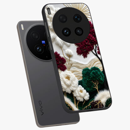 Radiant Bloom Elegance Glass Case displayed in angled mockup highlighting graceful floral design with radiant aesthetic style.