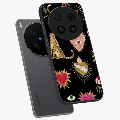 Sacred Jungle Heart Glass Case displayed in angled mockup highlighting lush tropical design with natural aesthetic style.