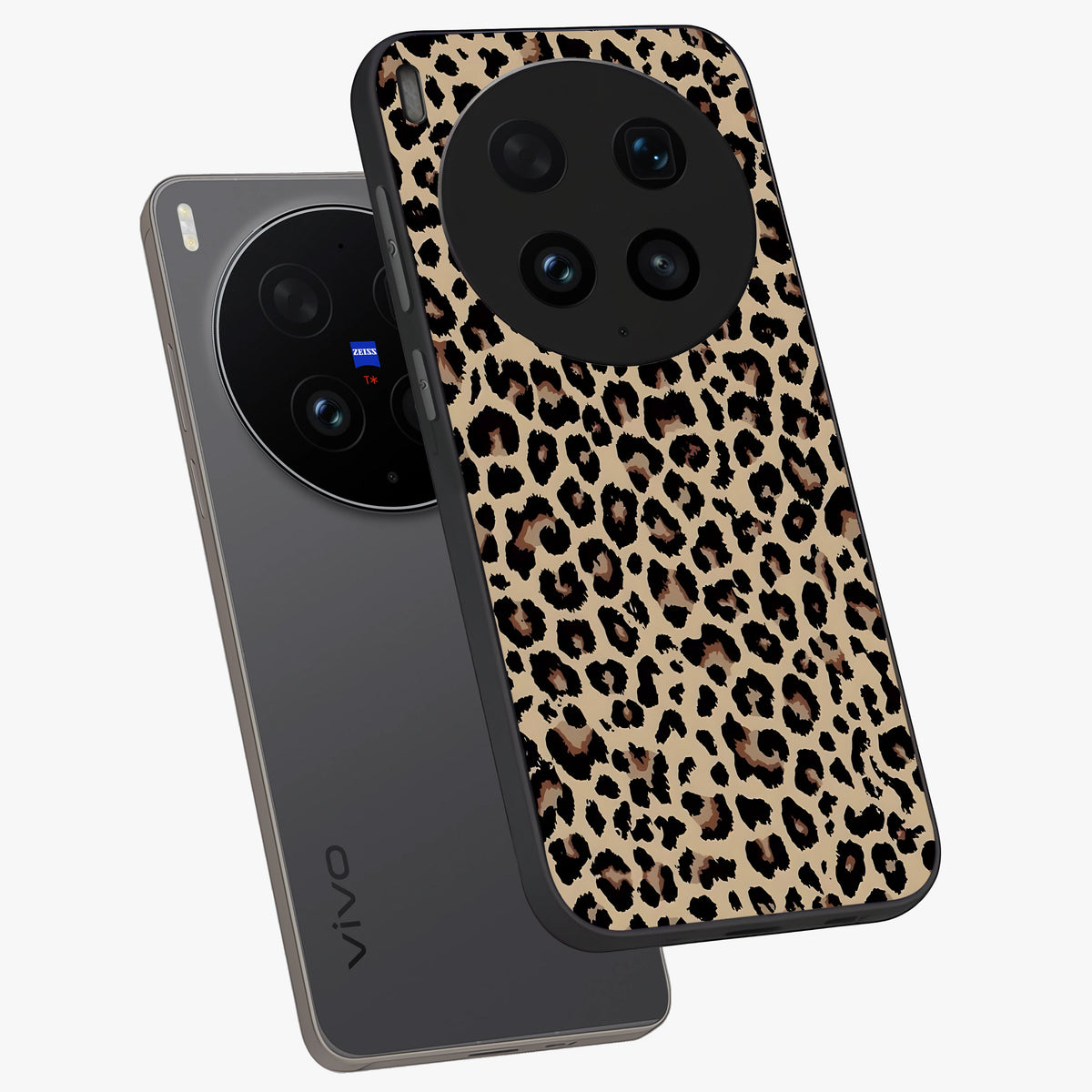 Savage Chic Pattern Glass Case displayed in angled mockup highlighting bold fashion inspired design with chic aesthetic.