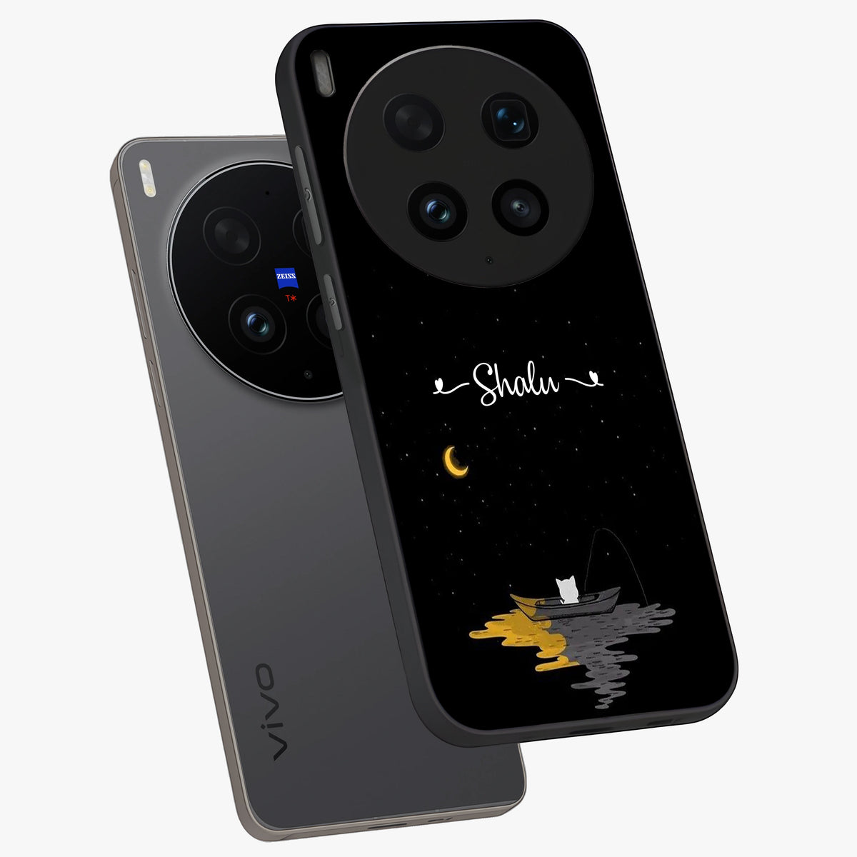 Silent Night Row Glass Case displayed in angled mockup highlighting peaceful evening design with dreamy night aesthetic.