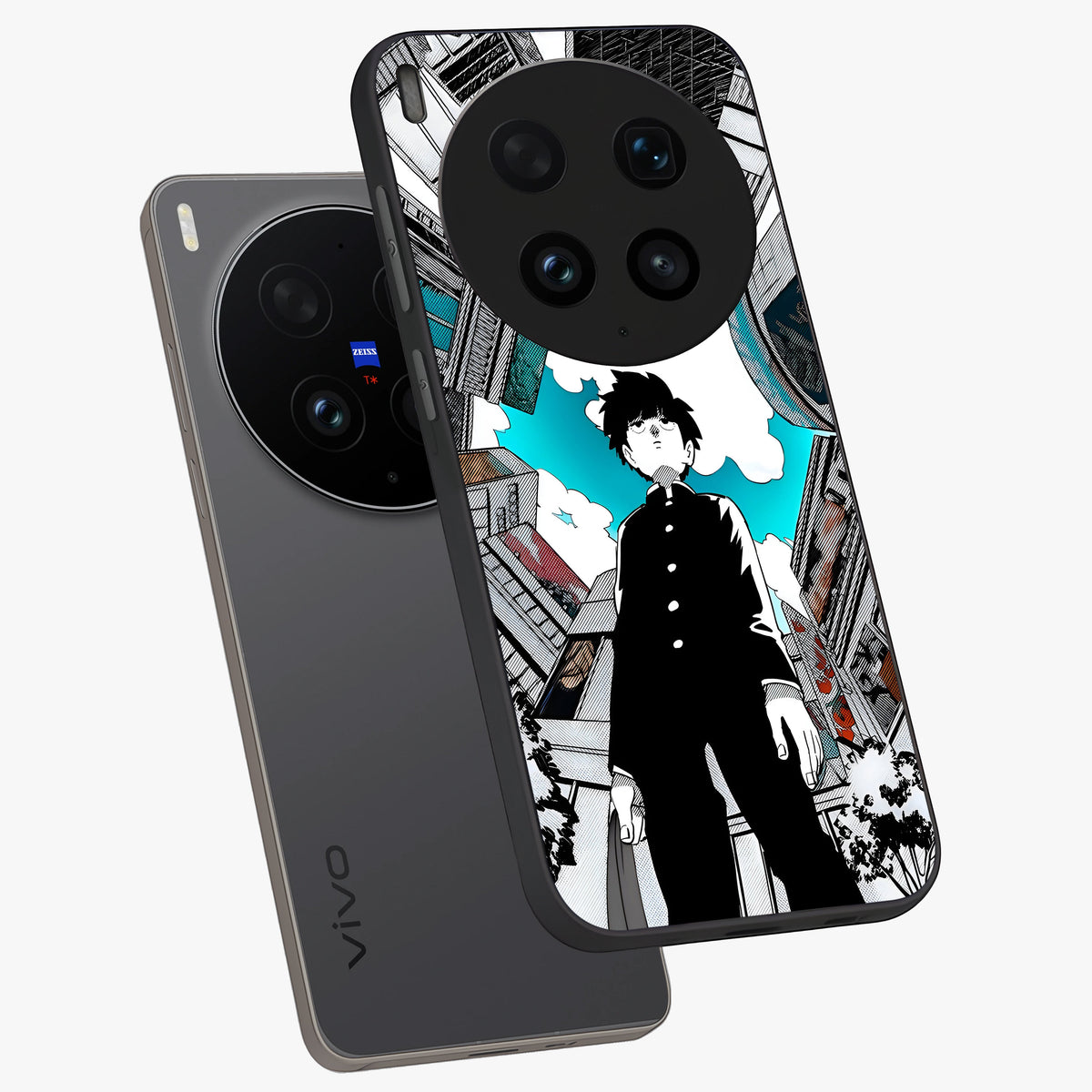Silent Psychic Awakening Glass Case displayed in angled mockup highlighting spiritual awakening design with cosmic aesthetic.