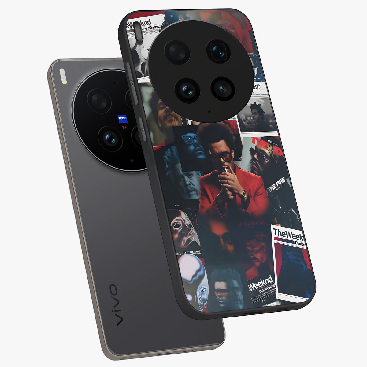 The Weeknd Glass Case displayed in angled mockup highlighting stylish pop culture inspired design with modern aesthetic.