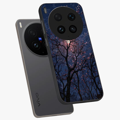 Twilight Sakura Serenade Glass Case displayed in angled mockup highlighting delicate sakura flower design with dreamy aesthetic.