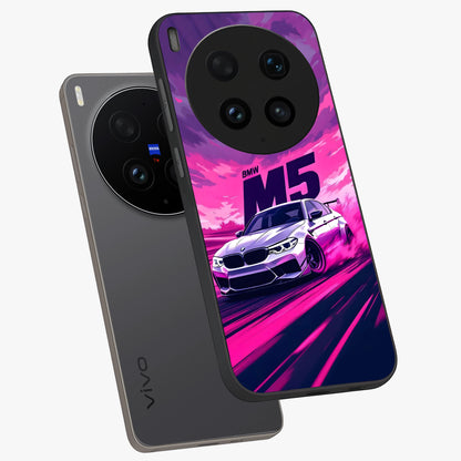 Velocity Drift Pulse Glass Case displayed in angled mockup highlighting dynamic drift design with sporty automotive aesthetic.