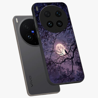 Whispering Moon Silence Glass Case displayed in angled mockup highlighting calm lunar design with dreamy night aesthetic.