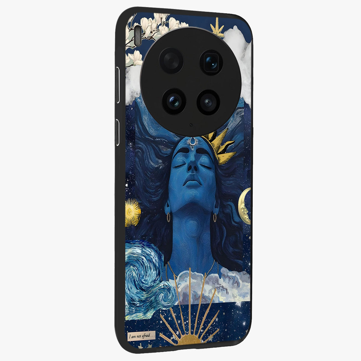 Aesthetic Lord Shiva Glass Case upright view showcasing powerful Lord Shiva artwork with devotional theme.