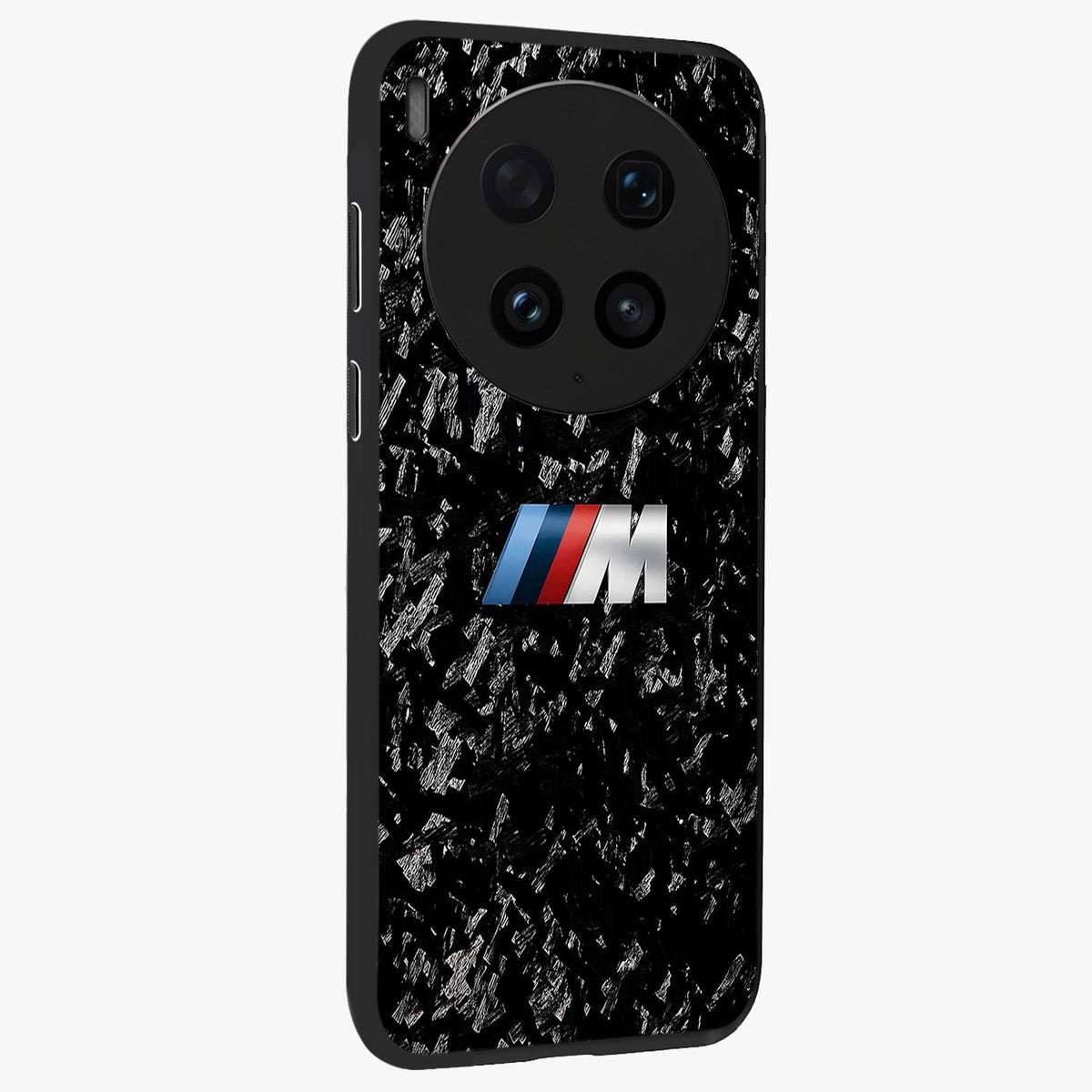 Carbon Speed Mark Glass Case upright view showcasing modern carbon speed graphic with bold automotive theme.