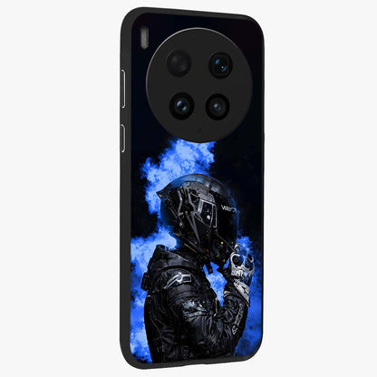 Cyber Sentinel Protocol Glass Case upright view showcasing advanced cyber sentinel artwork with futuristic tech theme.