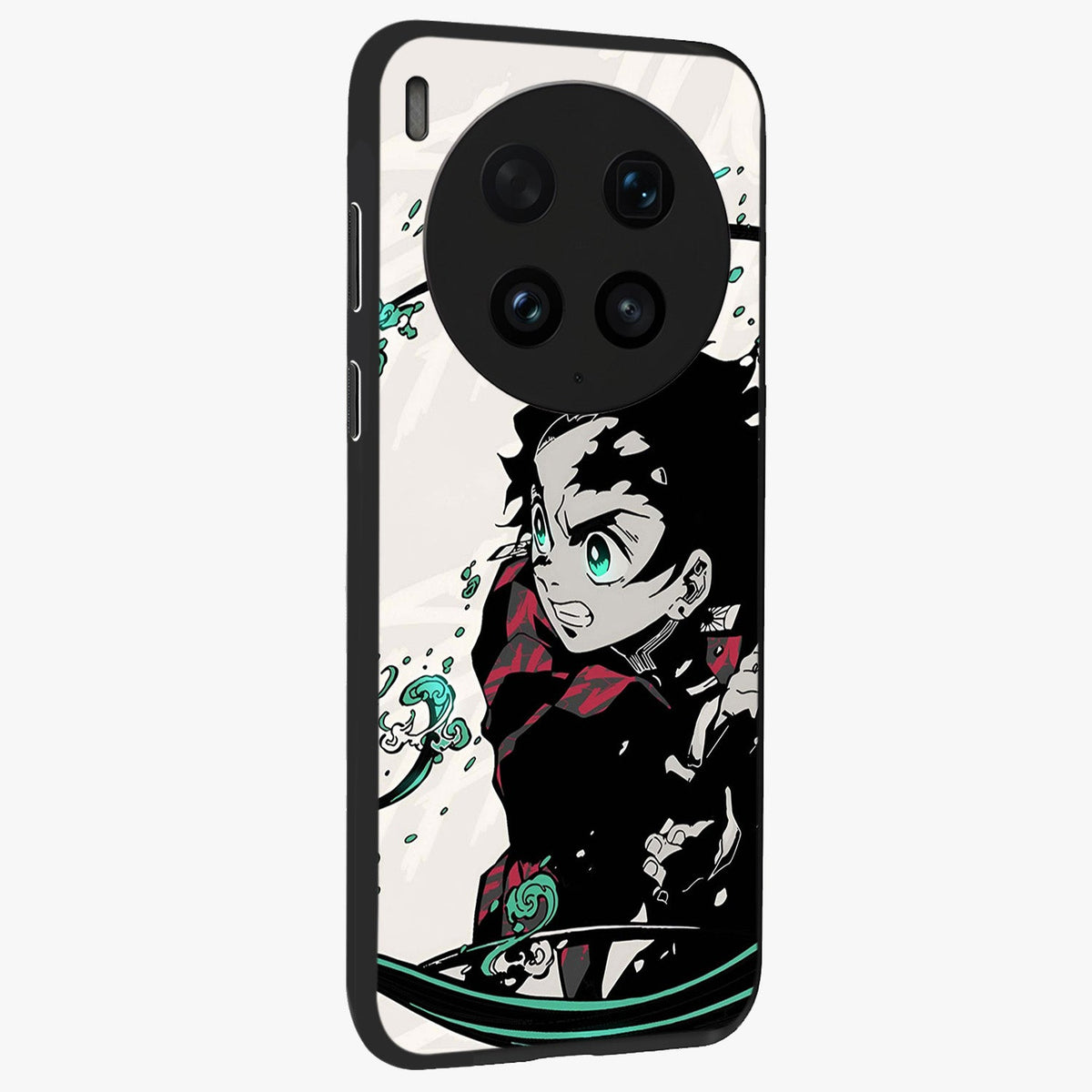 Demon Slayer Glass Case upright view showcasing powerful anime artwork with intense warrior theme.