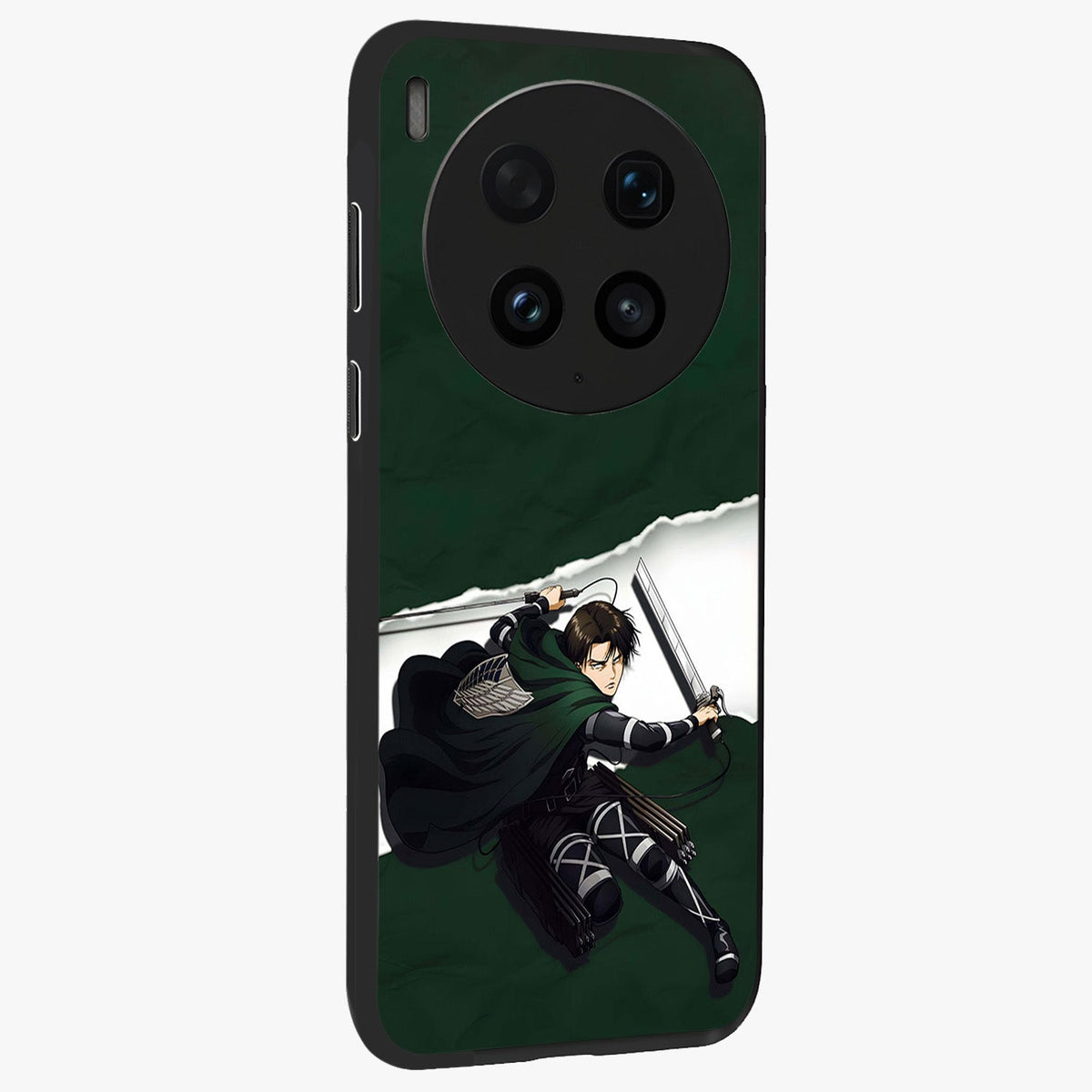 Emerald War Vanguard Glass Case upright view showcasing dramatic warrior artwork with bold fantasy theme.