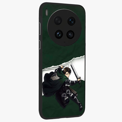 Emerald War Vanguard Glass Case upright view showcasing dramatic warrior artwork with bold fantasy theme.