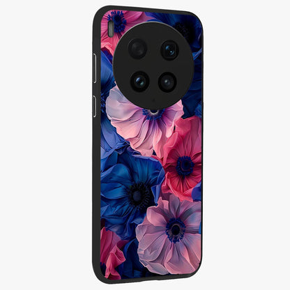 Flower Paper Art Pattern Glass Case upright view showcasing decorative paper floral artwork with creative craft style.