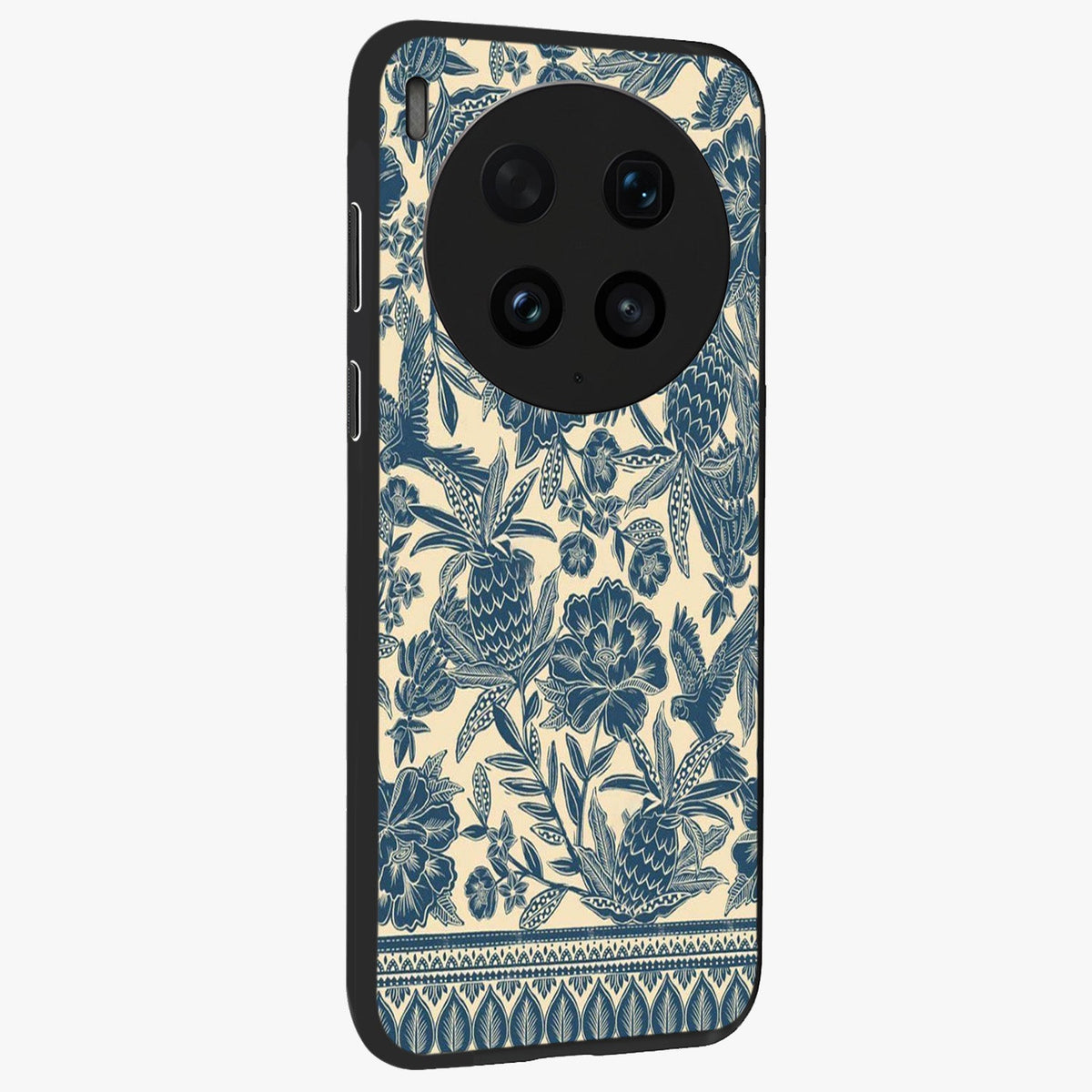 Heirloom Wild Bloom Glass Case upright view showcasing delicate wildflower artwork with timeless floral theme.