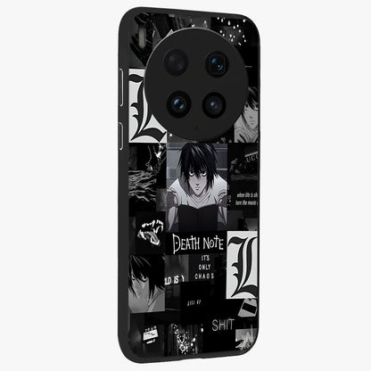 Midnight Chaos Mind Glass Case upright view showcasing expressive abstract artwork with bold dark theme.