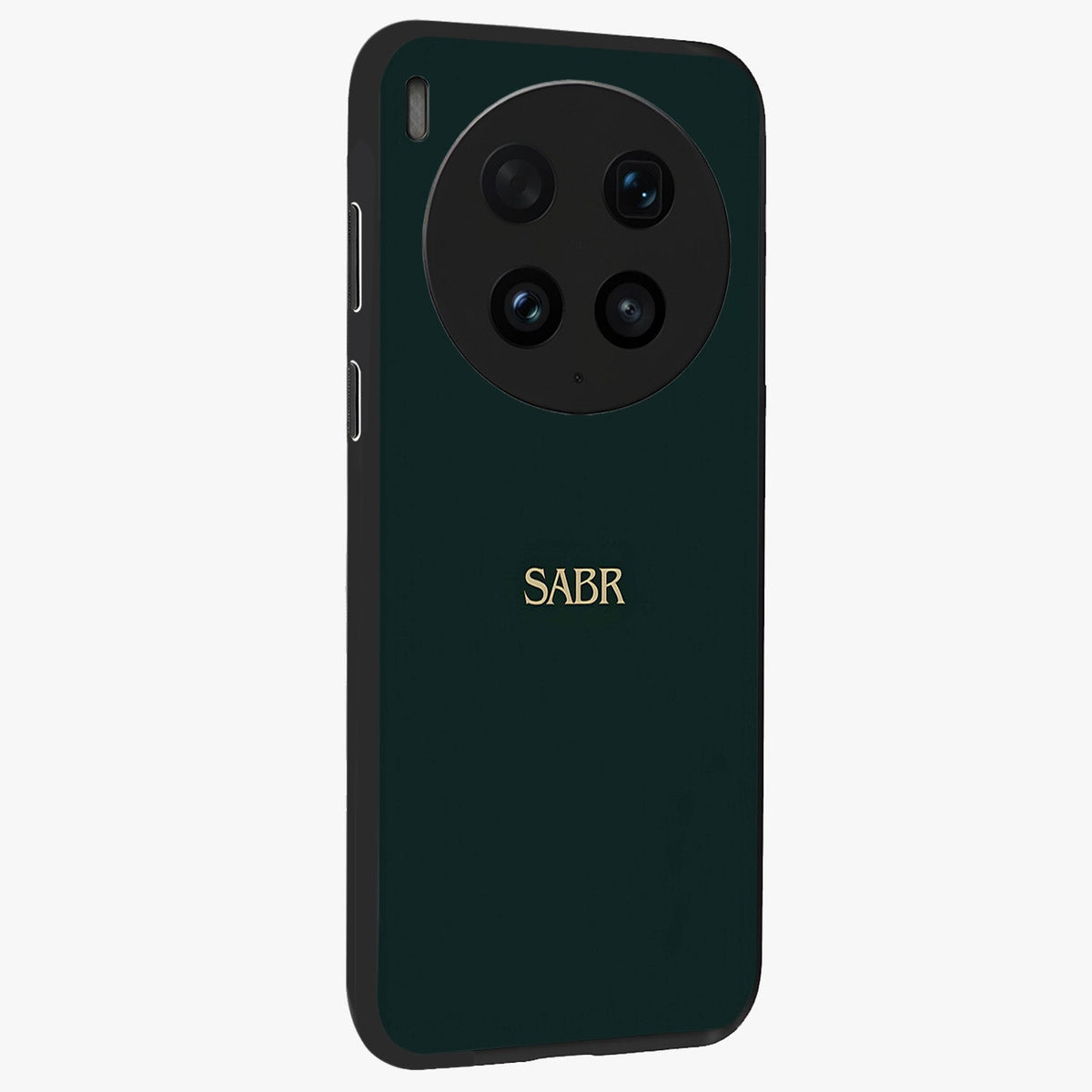 Sabr Minimal Patience Glass Case upright view showcasing calm minimalist artwork with motivational patience theme.