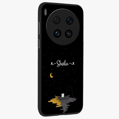 Silent Night Row Glass Case upright view showcasing tranquil night artwork with serene landscape theme.