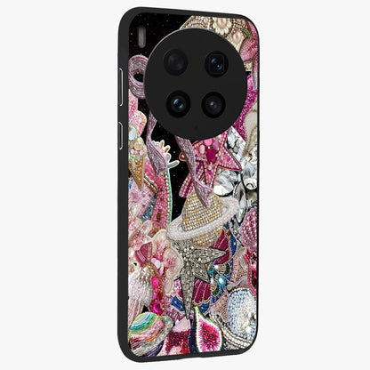 Starlit Jewel Dream Glass Case upright view showcasing radiant star inspired artwork with magical night theme.