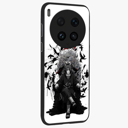 Uchiha Shadow Throne Glass Case upright view showcasing magical underwater galaxy artwork with vibrant cosmic theme.