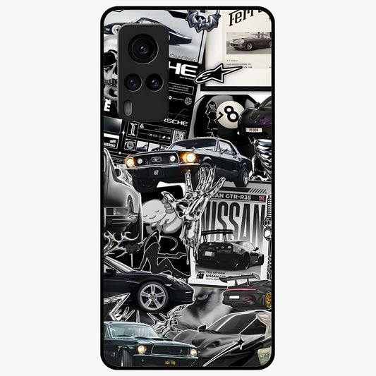 Aesthetic Dark Love Glass Case showing flat back view with dark romantic artwork and glossy glass finish.
