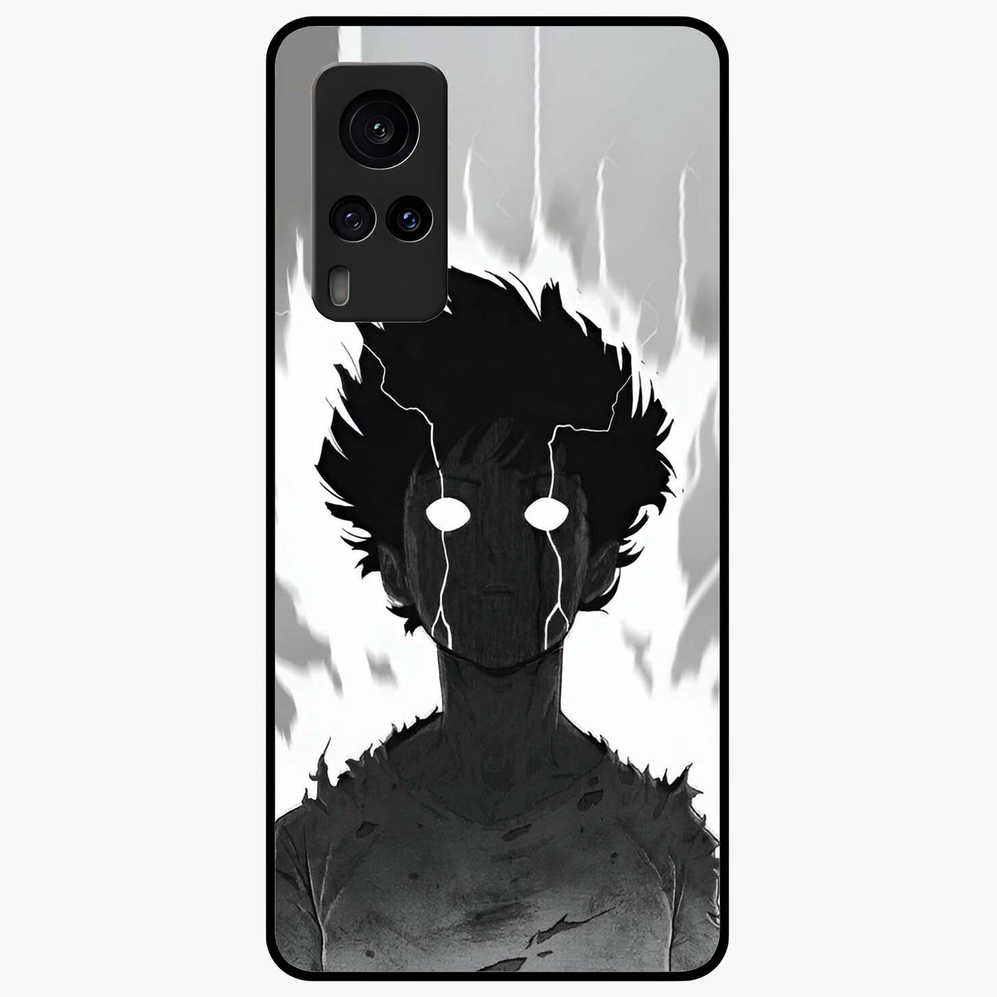 Awakened Inner Rage Glass Case showing flat back view with intense artistic artwork and glossy glass finish.