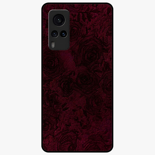Crimson Fade Flow Glass Case showing flat back view with flowing crimson gradient artwork and glossy glass finish.