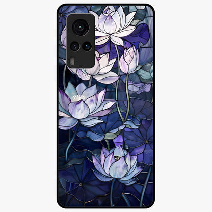 Gloss Petal Rush Glass Case showing flat back view with glossy flower petal artwork and smooth glass finish.