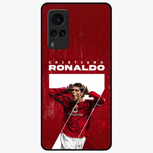 Goal Celebration Legacy Glass Case showing flat back view with football celebration inspired artwork and glossy glass finish.