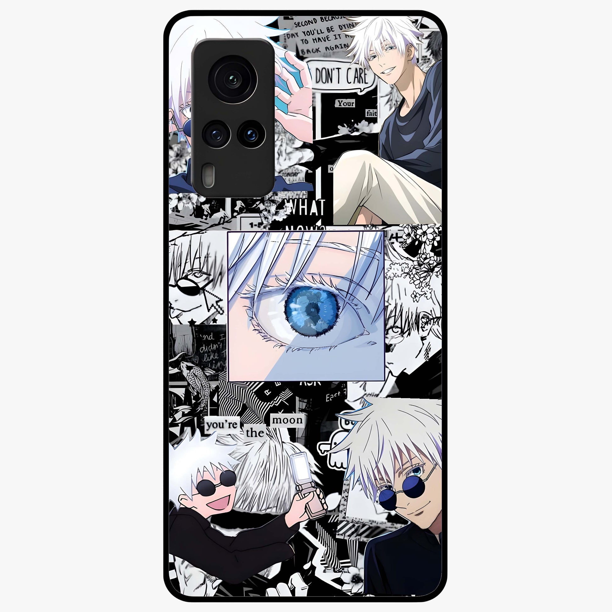 Infinity Sorcerer Chaos Glass Case showing flat back view with mystical sorcerer themed artwork and glossy glass finish.