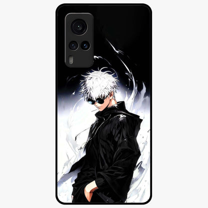 Limitless Shadow King Glass Case showing flat back view with powerful shadow warrior artwork and glossy glass finish.